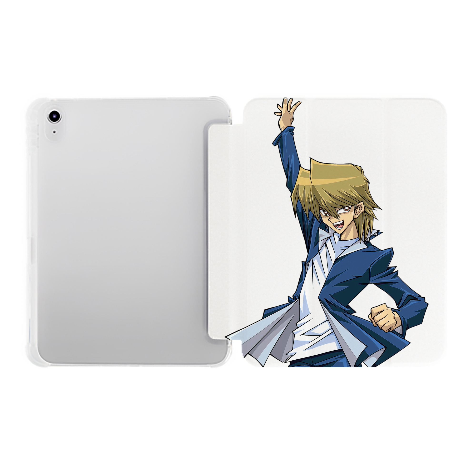 （画像用） 遊☆戯☆王 Yu-Gi-Oh! IPad ケース ペン収納付き 三つ折りスタンド PUレザー×シリコン 対応機種9.5/10.5/10.9インチ